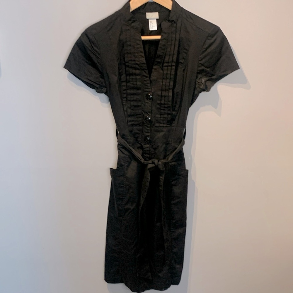H&M Black Button Up Dress